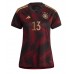 Tanie Strój piłkarski Niemcy Thomas Muller #13 Koszulka Wyjazdowej dla damskie MŚ 2022 Krótkie Rękawy